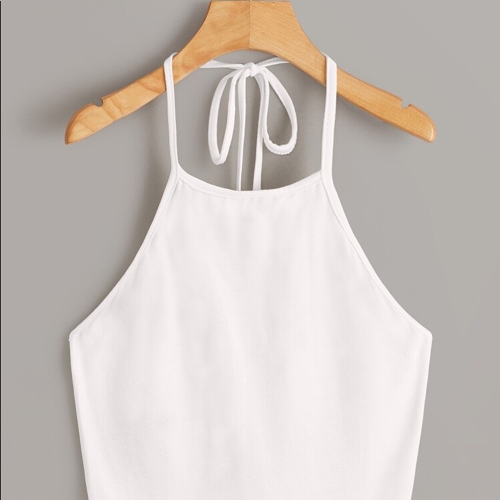White brandy melville halter crop top